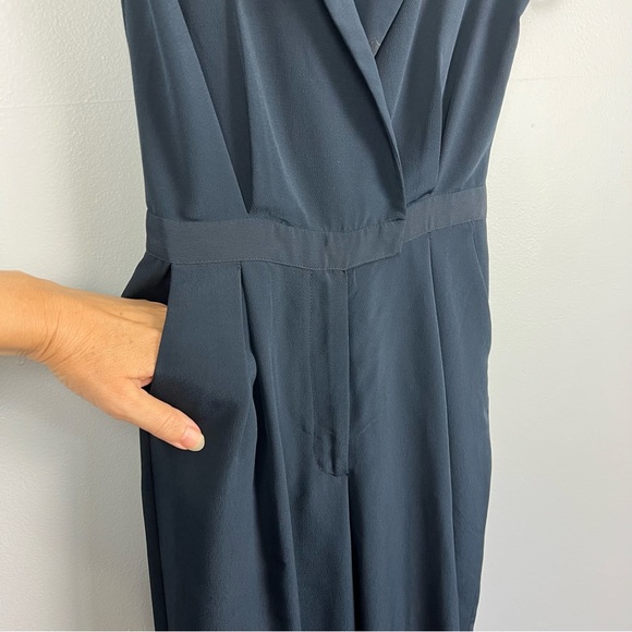 ZARA Basic Collection Navy Blue Lightweight Jumpsuit POCKETS XS Pantsuit - Picture 9 of 16
